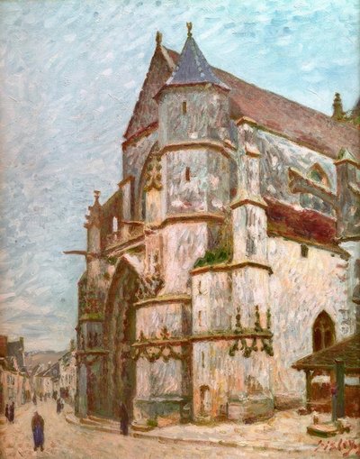 Kerk in Moret in de winter door Alfred Sisley